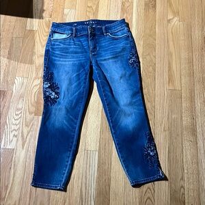 Stylish Blue Embroidered Women's Jeans 2S